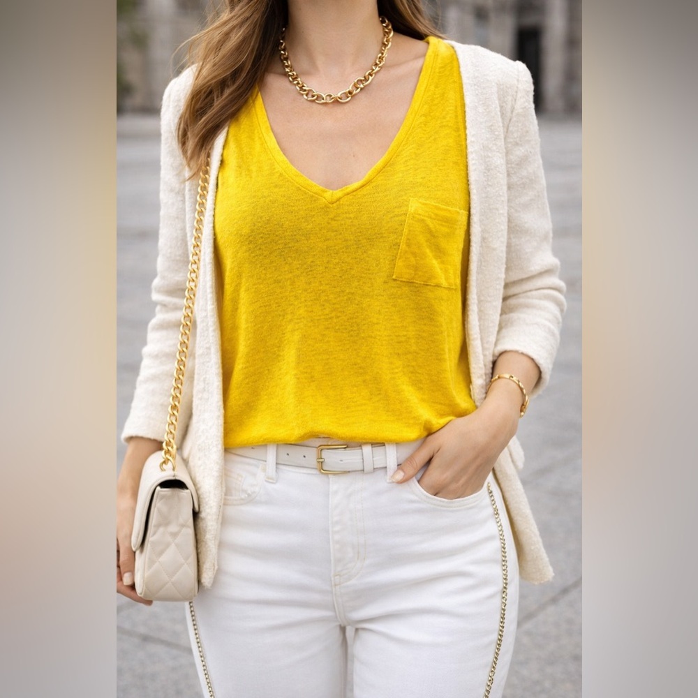 J.‎ Crew Mustard Linen Top